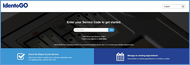 IdentoGO first screen