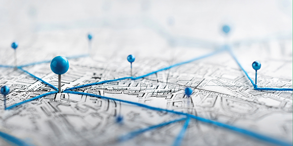 map with pins in it