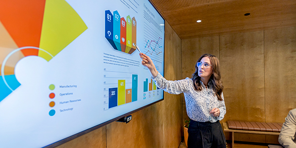 person making a presentation