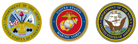 Army, Marine Corps, and Navy seals