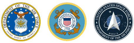 Air Force, Coast Guard, and Space Force seals