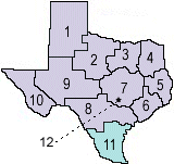Map of DFPS regions with Region 11 highlighted